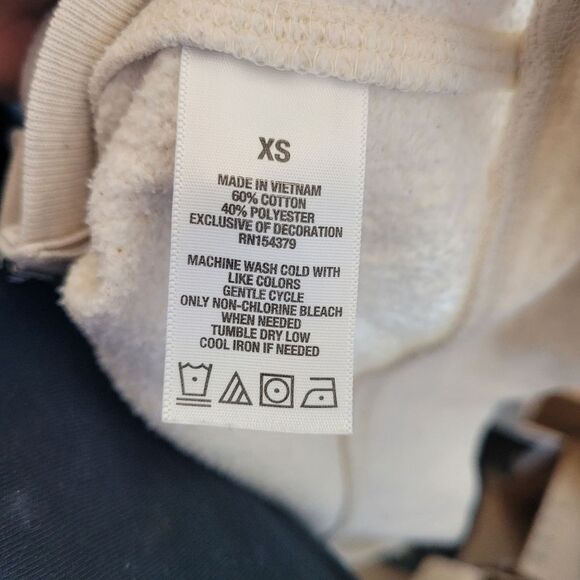 Aeropostale Aero Full Zip Hoodie Jacket Beige Tan Y2K 90s Loungewear Extra Small - Picture 7 of 7